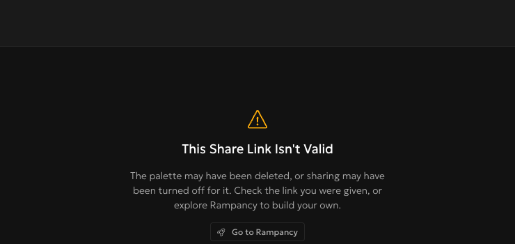 The invalid-link page shown after a share has been revoked